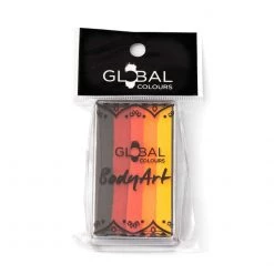 Global Body Art Global Colours Magnetic One Stroke Split Cake - Dragon Fire (25 Gm) Face Paint Brands