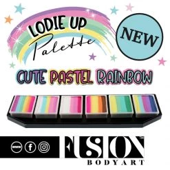 Fusion Body Art Face Painting Palette - Lodie Up Cute Pastel Rainbow (6 Cakes/10 Gm)