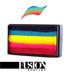 Fusion Body Art One Stroke Split Cake - Leanne's Neon Rainbow (30 Gm) Face Paint Brands