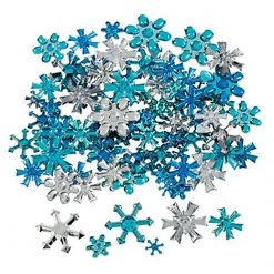 Fun Express Plastic Blings - Snowflakes, Assorted (approx. 30/pack) Glitter & Glitter Tattoo