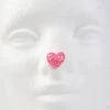 Professional Noses Jim Howle Clown Nose Tip - Sparkle Pink Heart Size C (Penny) - 3/4"