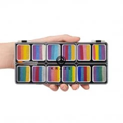 Face Paint Brands Kraze FX 12 One Stroke Metallic Split Cake Palette - Splash Glam (12 X 6 Gm)
