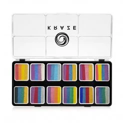 Face Paint Brands Kraze FX 12 One Stroke Metallic Split Cake Palette - Splash Glam (12 X 6 Gm)