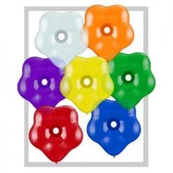 Qualatex 6 Inch Blossom (Geo) Balloon Jewel Tone Assortment 100/bag Balloons By Color