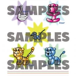 Clown Antics Colorful Restaurant Syle Balloon Menu - Animals Balloon Accessories