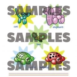 Clown Antics Colorful Restaurant Syle Balloon Menu - Animals Balloon Accessories