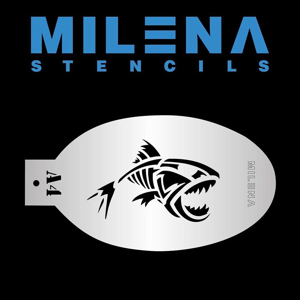 Milena Stencils - Fish A4 1 Milena Stencils - Fish A4
