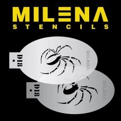 Air Brush Supplies Milena Stencils - Spider D18 ( Double Stencil )