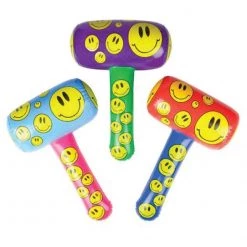 Rhode Island Novelty Smiley Face Inflatable Mallet, 22" (3/Pack)
