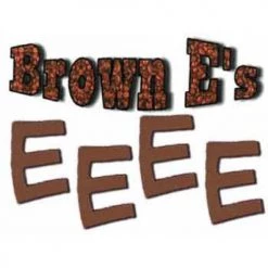 Clown Supplies Inc. Stickers, Give Aways Foam Letters - Brown E's (48/bag)
