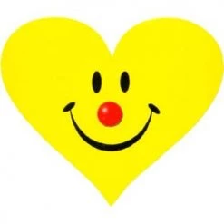 Clown Supplies Inc. Smiley W/ Heart Nose Stickers