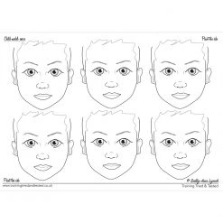 Tools/Brushes Sally Ann Lynch Tried & Tested Practice Board - 6 Child Faces 0021 (A2)