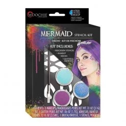 Cinema Secrets Halloween Makeup Woochie Water Activated Makeup Stencil Kit - Mermaid