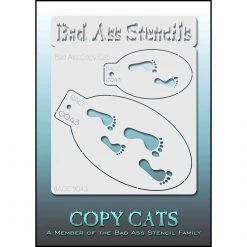 Bad Ass Stencils Air Brush Supplies Bad Ass Copy Cat Stencils - Footprints (9043)