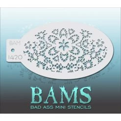 Bad Ass Stencils Air Brush Supplies Bad Ass Mini Stencils - Floral Lace (BAM 1420)