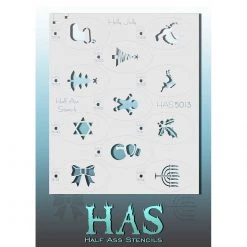 Bad Ass Stencils Air Brush Supplies Half Ass Stencils - Holly Jolly (HAS5013)