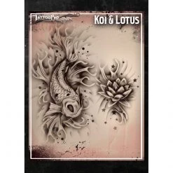 Tattoo Pro Stencils Series 1 - Koi & Lotus Air Brush Supplies