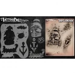 Air Brush Supplies Tattoo Pro Stencils Series 1 - Ship & Anchor