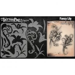 Air Brush Supplies Tattoo Pro Stencils Series 2 - Fancy Lily