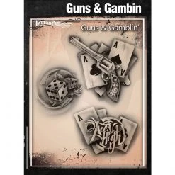 Air Brush Supplies Tattoo Pro Stencils Series 2 - Guns & Gamblin'
