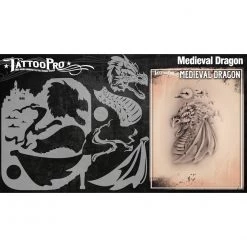 Air Brush Supplies Tattoo Pro Stencils Series 3 - Medieval Dragon
