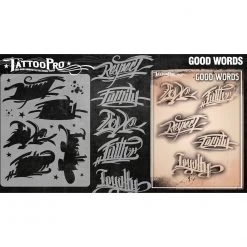 Air Brush Supplies Tattoo Pro Stencils Series 3 - Good Words