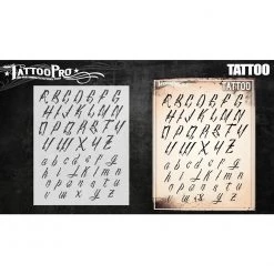 Tattoo Pro Stencils - Tattoo Font Air Brush Supplies