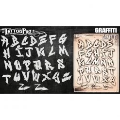 Tattoo Pro Stencils - Graffiti Letters Set Air Brush Supplies