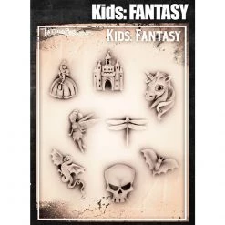 Air Brush Supplies Tattoo Pro Stencils Kids Series - Fantasy