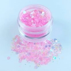 Glitter & Glitter Tattoo VIVID Glitter Loose Chunky Glitter Mix - Princess Pink (30 Gm Jar)