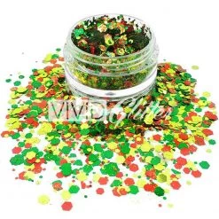 VIVID Glitter Loose Chunky Glitter - Christmas Miracle Glitter & Glitter Tattoo