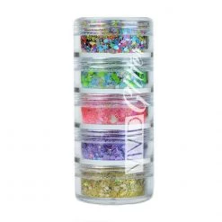 VIVID Glitter Loose Chunky Glitter 5 Piece Stack - Festivity Glitter & Glitter Tattoo