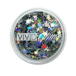 VIVID Glitter Loose Chunky Glitter - Silver Stars Glitter & Glitter Tattoo