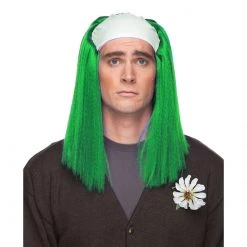 Wigs By Color West Bay Bald Straight Clown Wig - Green