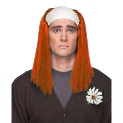 West Bay Bald Straight Clown Wig - Orange Wigs By Color