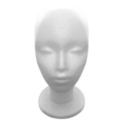 Polly Products Company Styrofoam Head - Short Wig (12" High)